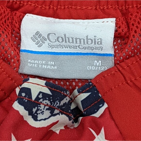 Columbia Red White Blue Patriotic Sandy Shores Board Shorts Trunks Boys 10 12 M - Picture 5 of 6